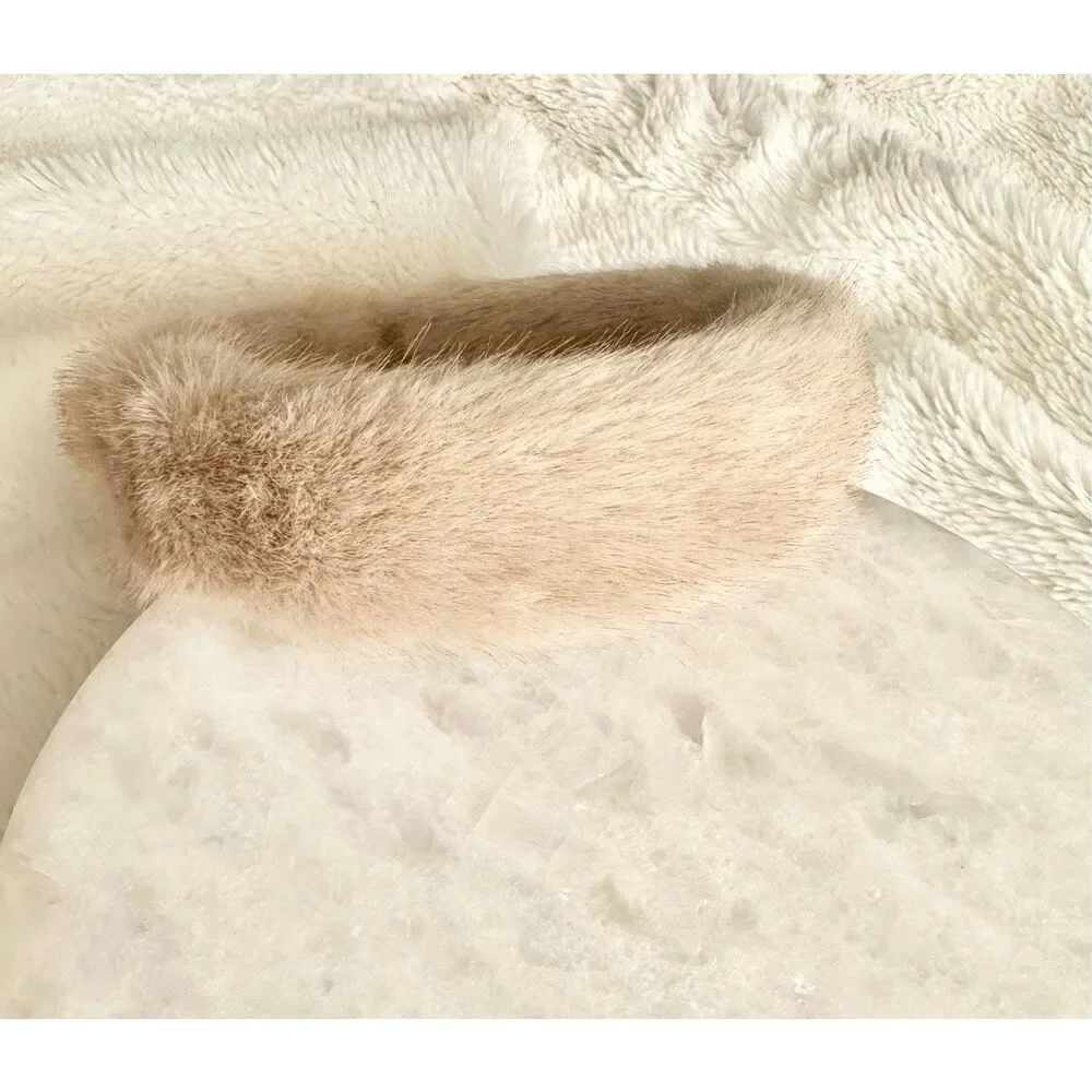 Light Brown fuzzy faux for headband